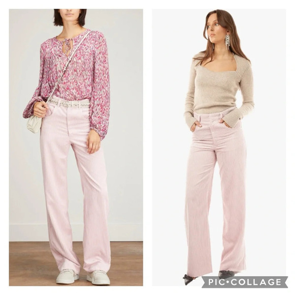 Isabel Marant SUIT SET Pink Corduroy 38 Milorsy Pant Malyake Jacket Blazer NWT - Picture 7 of 16
